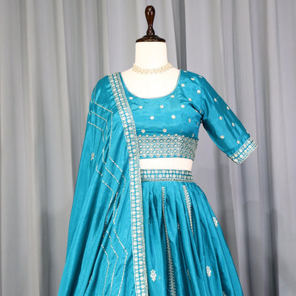 Firozi Wedding Wear Designer Lehenga