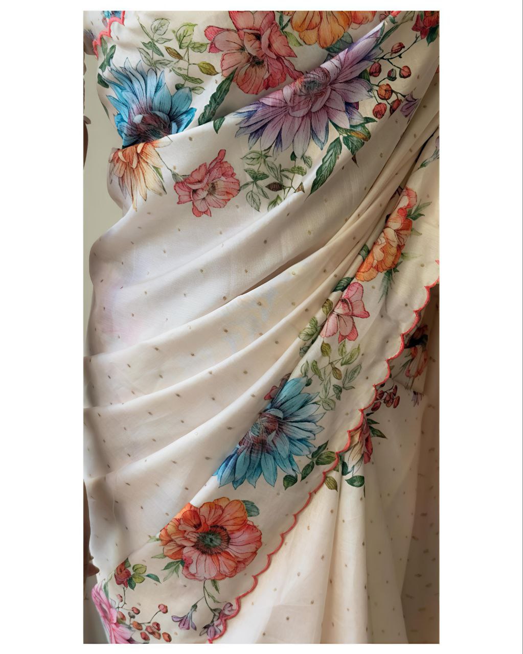 Floral Handloom Tussar Silk Saree With Color Option