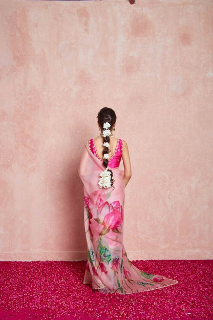 Floral Tabby Organza Silk Saree