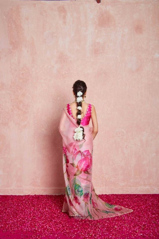 Floral Tabby Organza Silk Saree