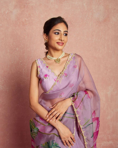 Floral Tabby Organza Silk Saree