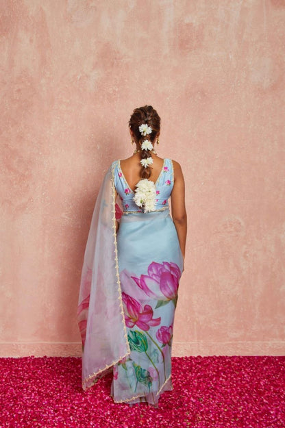 Floral Tabby Organza Silk Saree