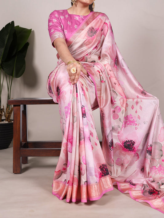 Floral Traditional Tussar Silk Saree