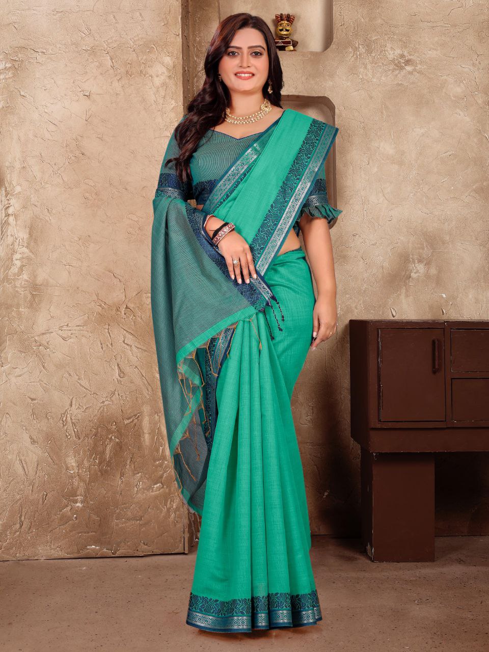 Formal Wear Linen Soft Silk Saree