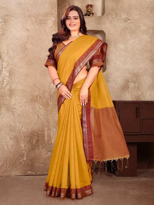 Formal Wear Linen Soft Silk Saree