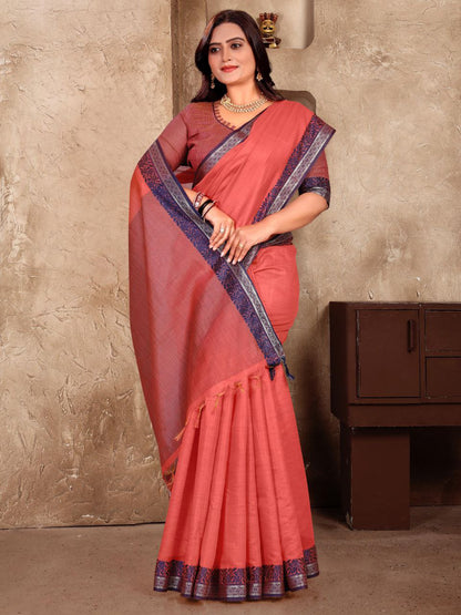 Formal Wear Linen Soft Silk Saree
