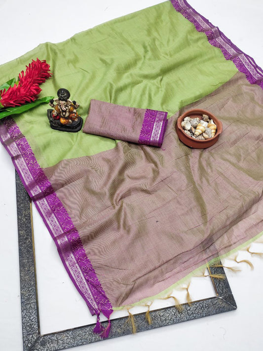 Formal Wear Linen Soft Silk Saree