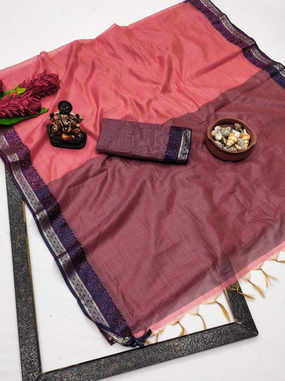Formal Wear Linen Soft Silk Saree