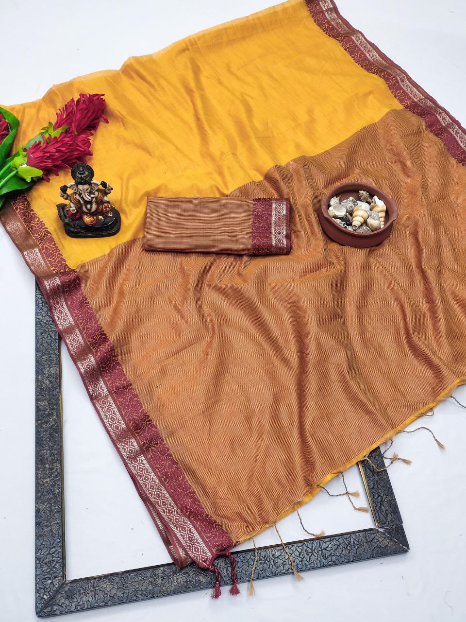 Formal Wear Linen Soft Silk Saree