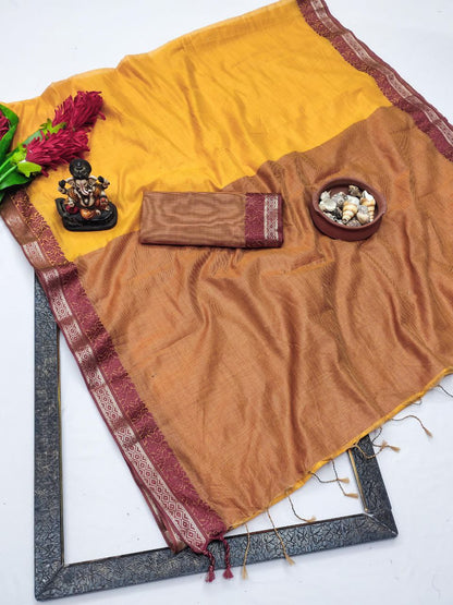 Formal Wear Linen Soft Silk Saree