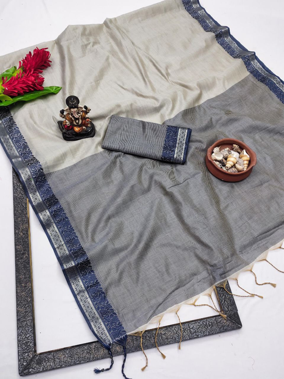 Formal Wear Linen Soft Silk Saree