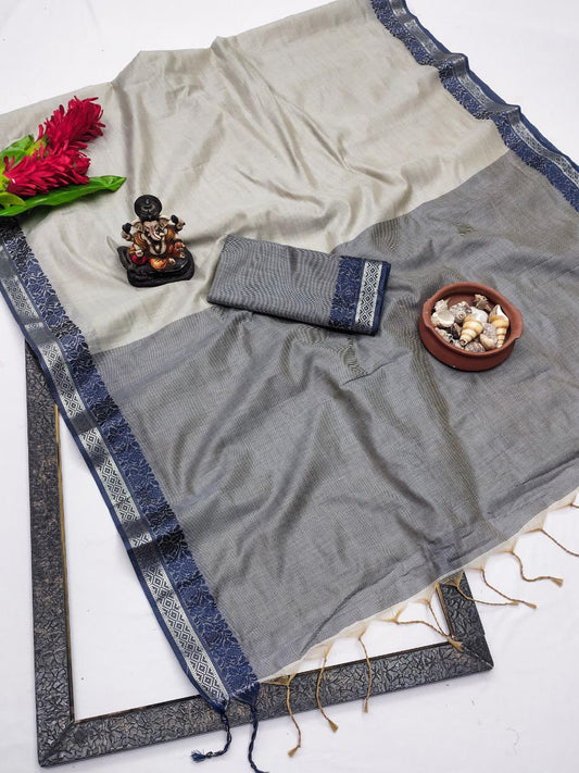 Formal Wear Linen Soft Silk Saree