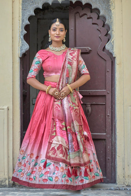 Gajri Traditional Manipuri Silk Lehenga Choli