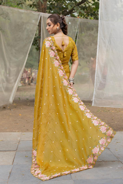 Gold Crush Silk Saree