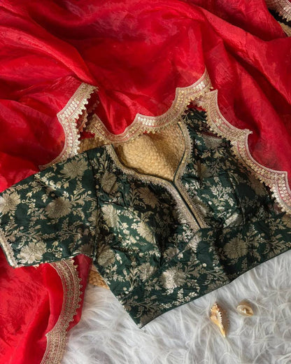 Gold Crush Tissue Soft Saree With Color Option