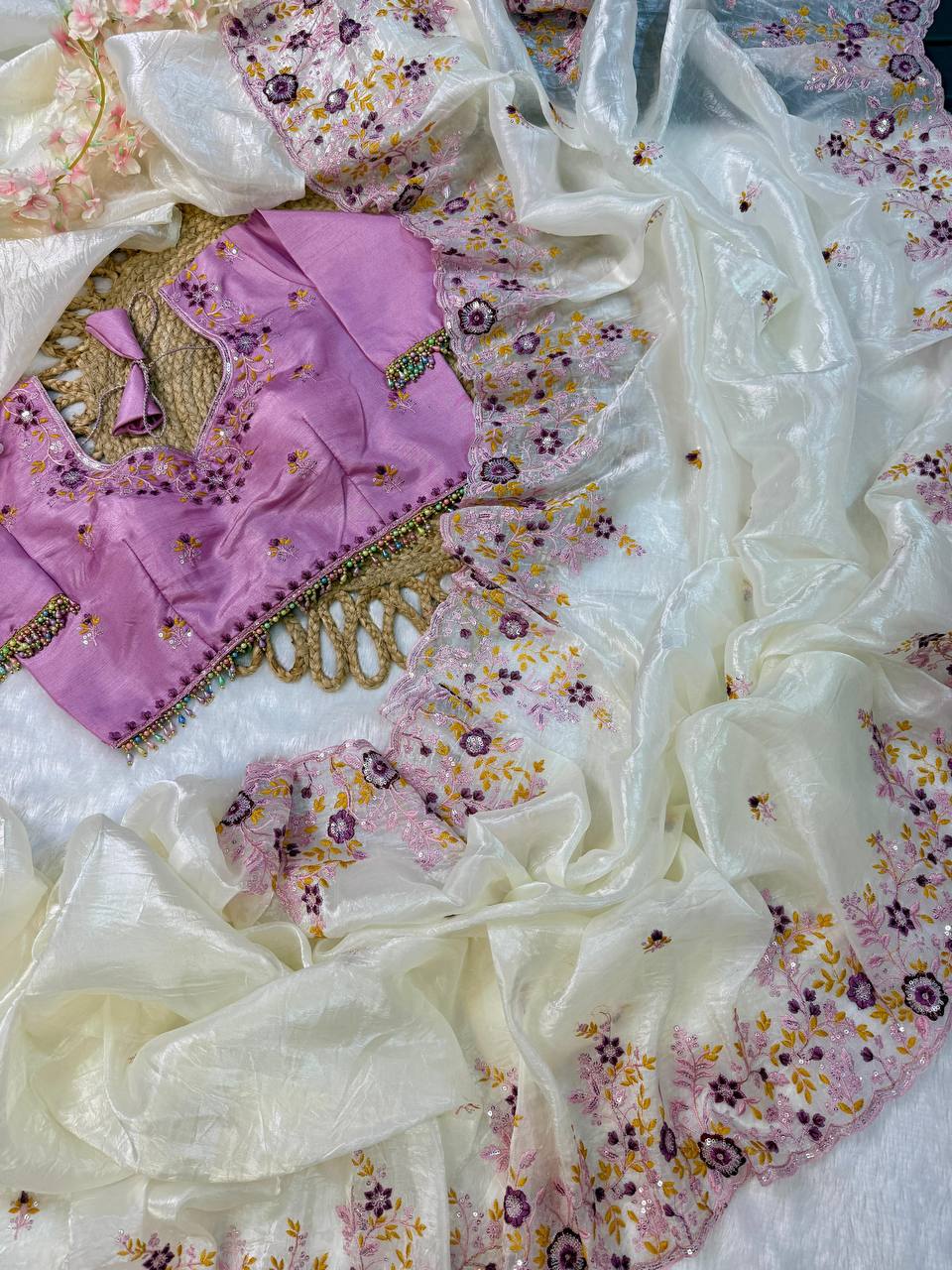 Golden Crush Silk Soft Saree