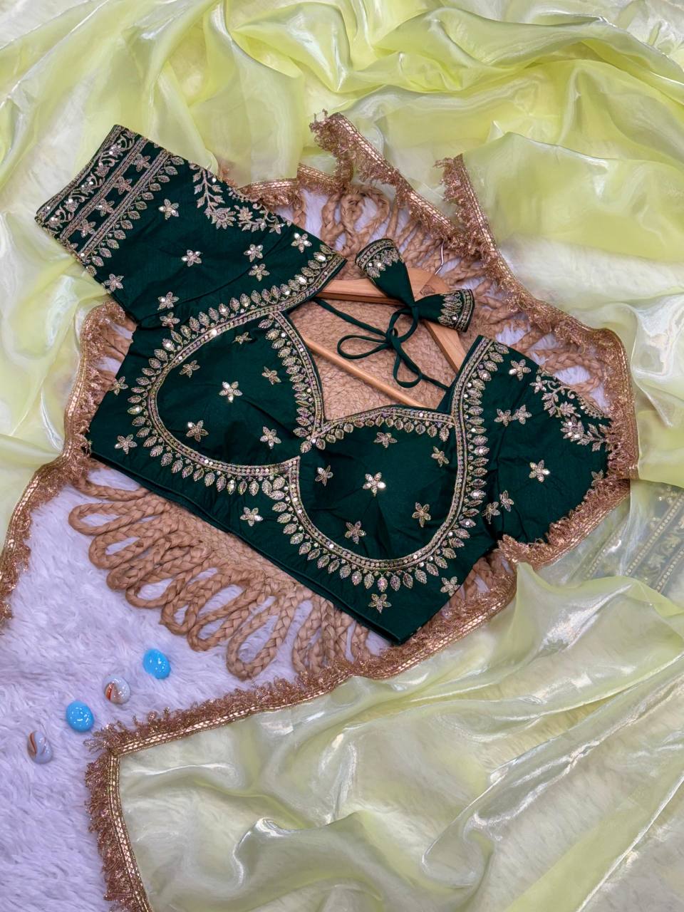 Golden Jimmy Choo Tissue Silk Saree