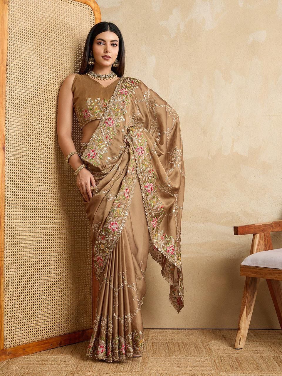 Party Wear Designer Rangoli Silk Saree
