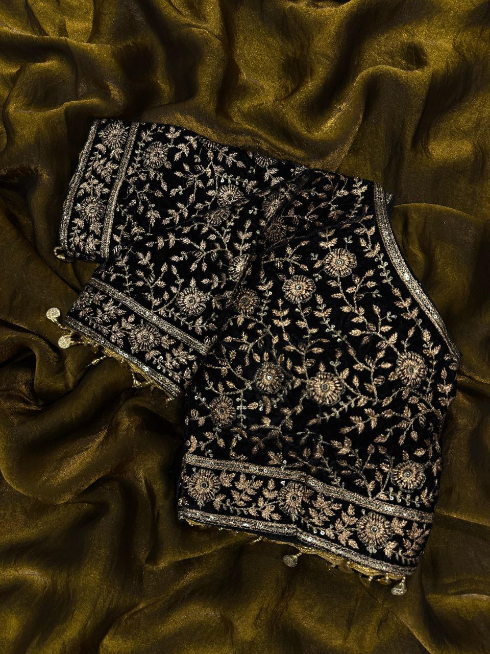 Golden Party Wear Space Silk Saree | Clone Design