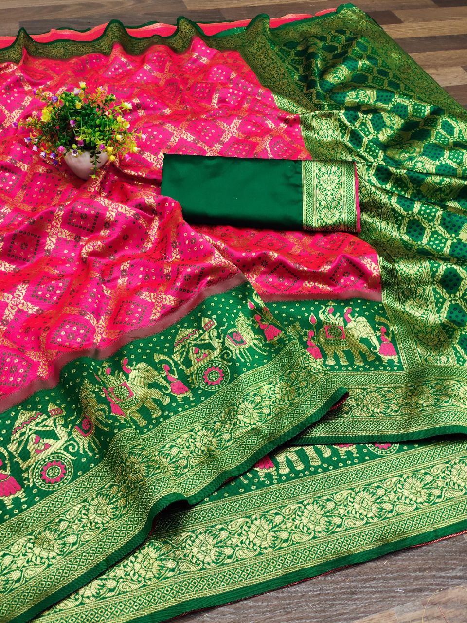 Rani Kanchipuram Jacquard Silk Saree
