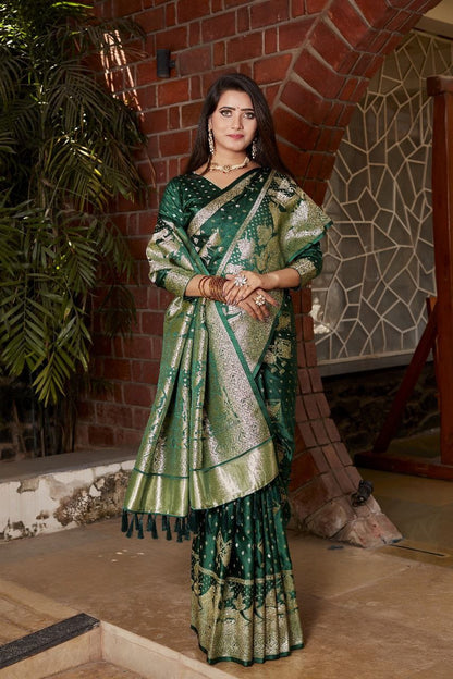 Green Pure Kanjivaram Soft Satin Silk Saree