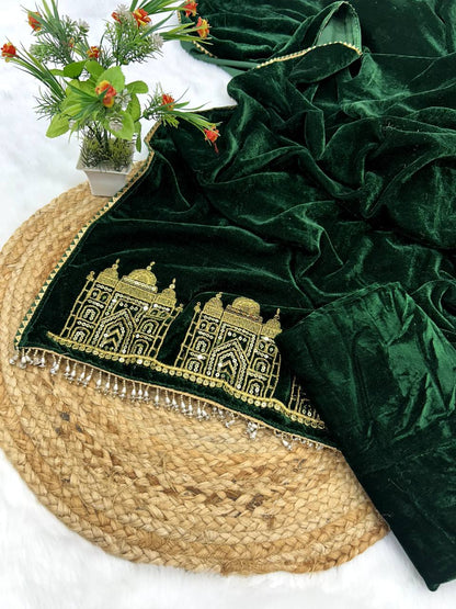 Green Taj Mahal Viscose Velvet Saree