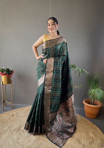 Green Wedding Wear Silk Saree