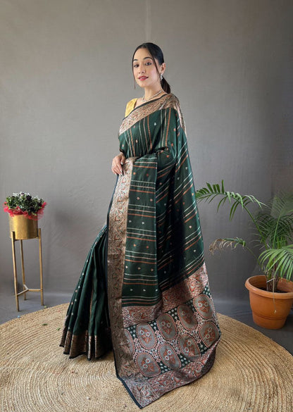 Green Wedding Wear Silk Saree