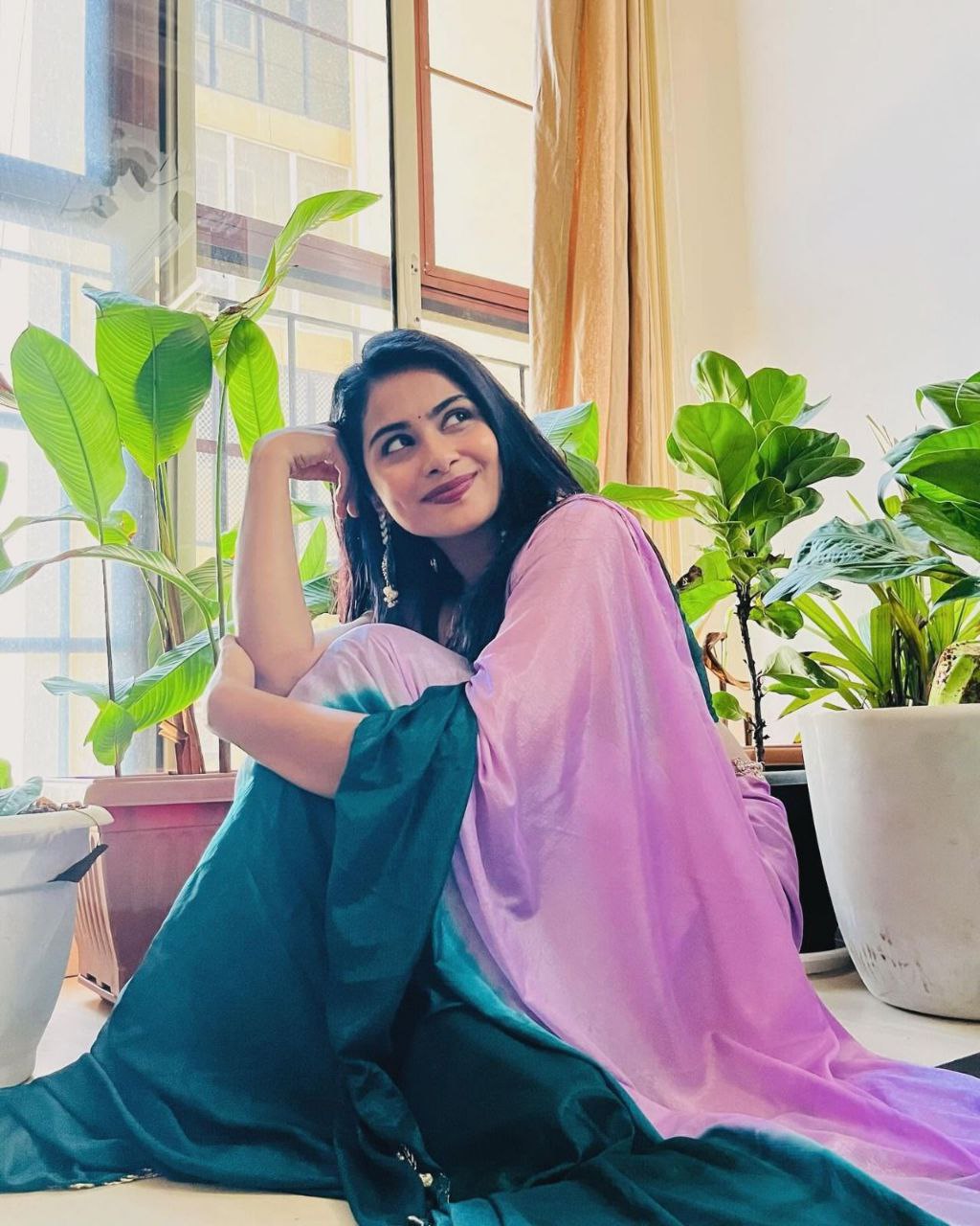 Hand Dying Chinon Silk Saree