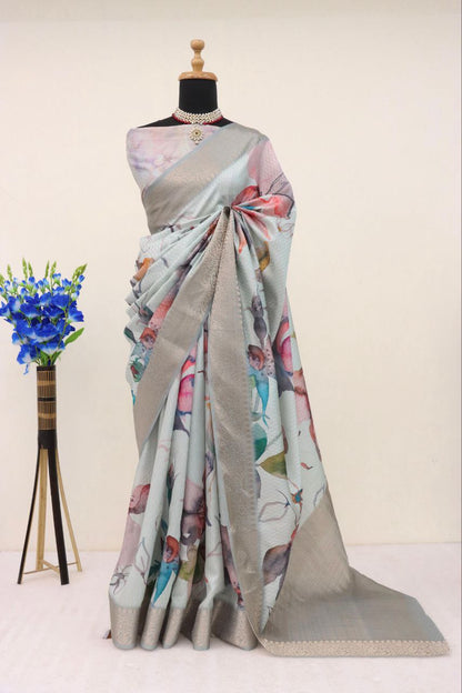 Handloom Silk Digital Printed Saree