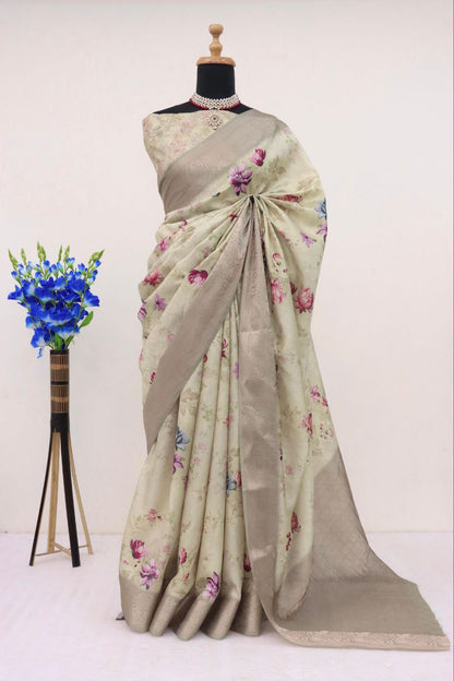 Handloom Silk Digital Printed Saree