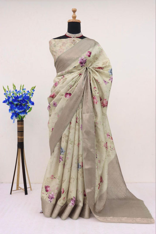 Handloom Silk Digital Printed Saree