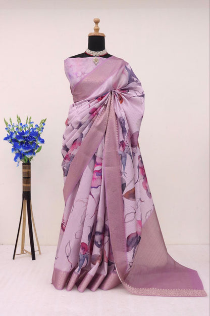 Handloom Silk Digital Printed Saree