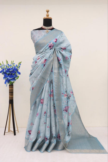 Handloom Silk Digital Printed Saree