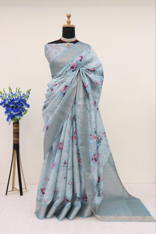 Handloom Silk Digital Printed Saree