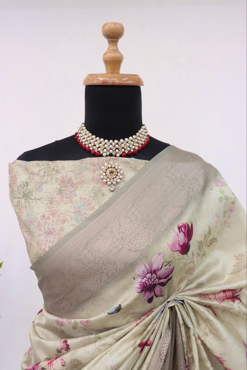 Handloom Silk Digital Printed Saree