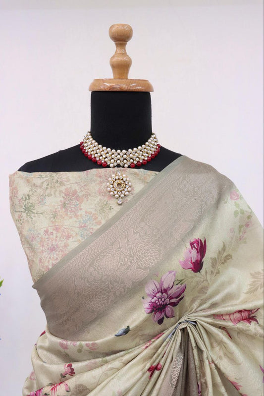 Handloom Silk Digital Printed Saree