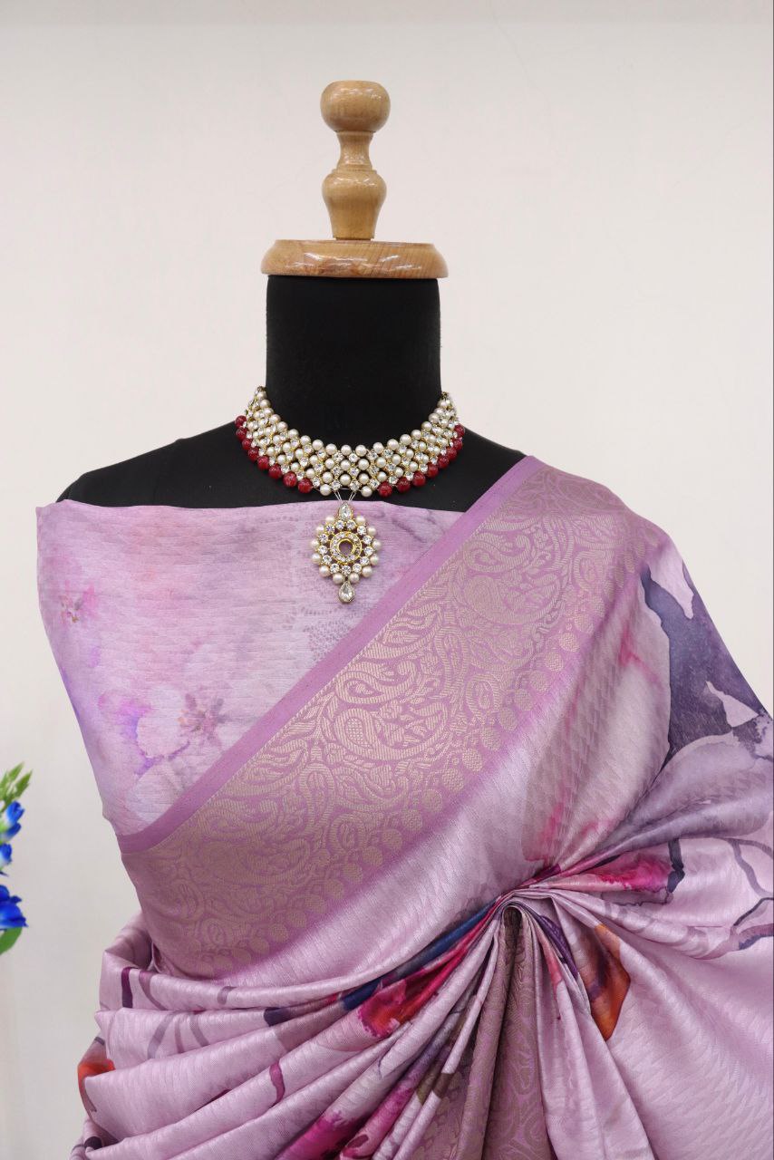 Handloom Silk Digital Printed Saree