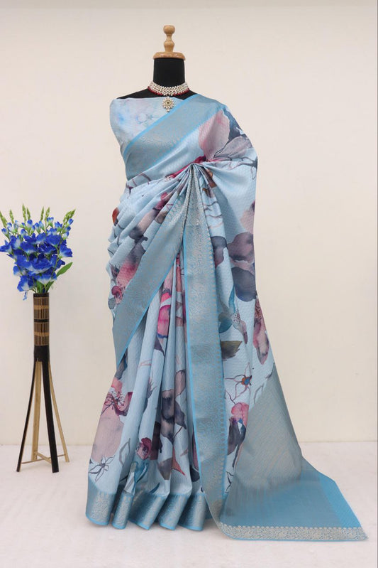 Handloom Silk Digital Printed Saree