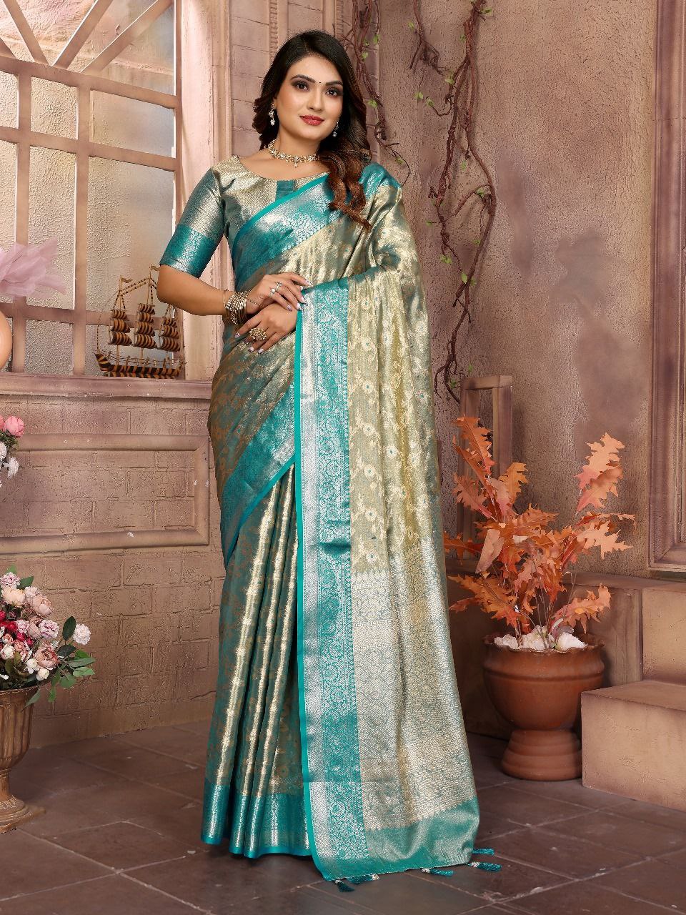 Handloom Tissue Silk Saree For Wedding