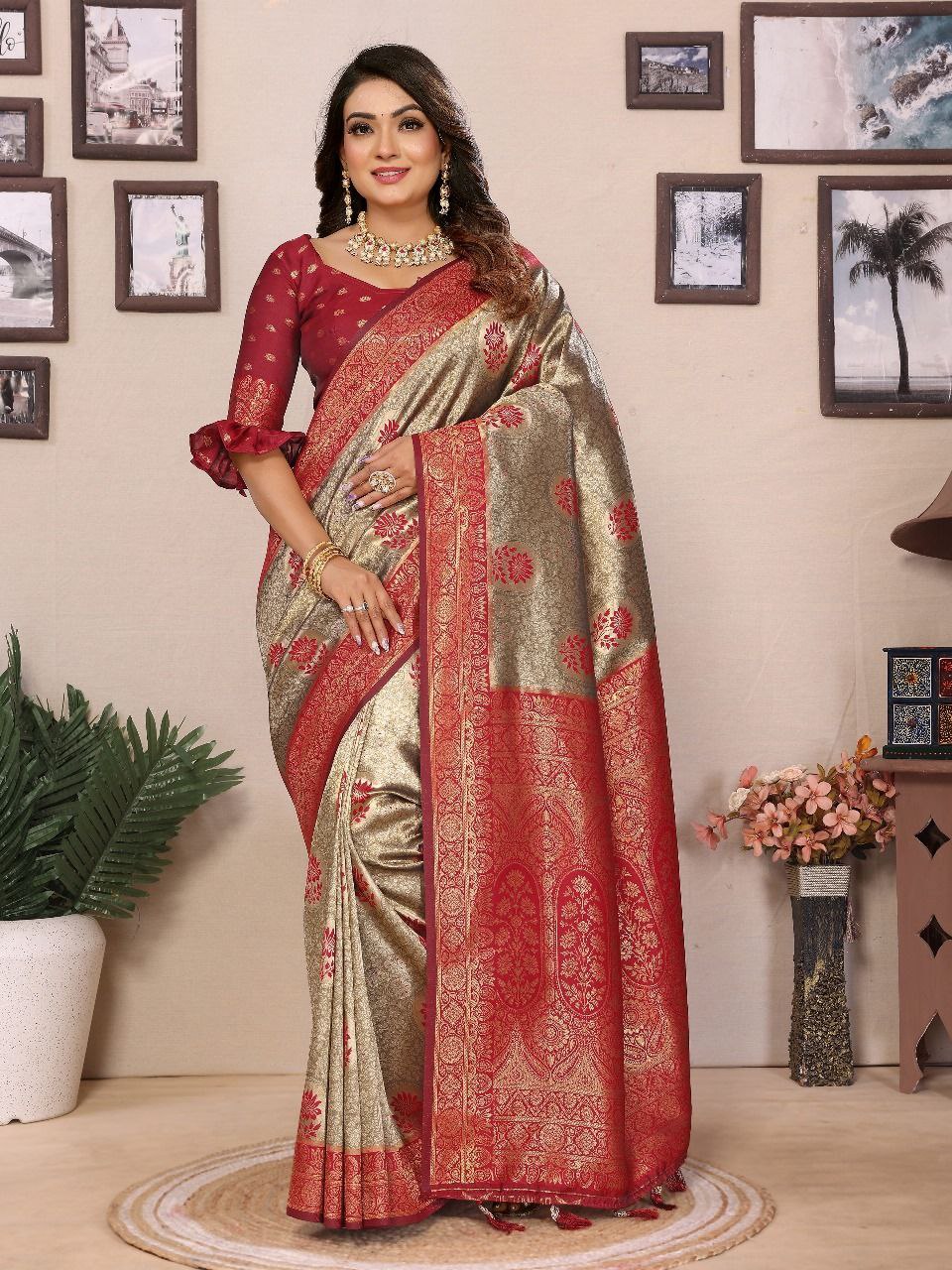 Handloom Tissue Silk Saree For Wedding