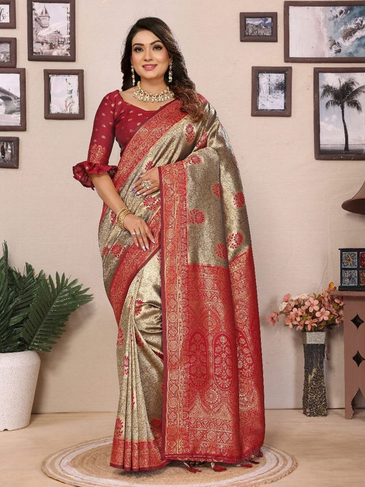 Handloom Tissue Silk Saree For Wedding
