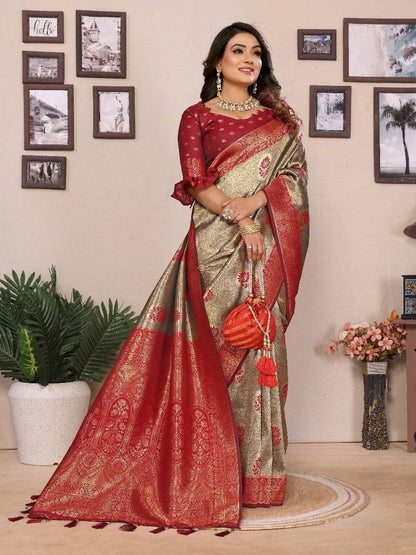 Handloom Tissue Silk Saree For Wedding