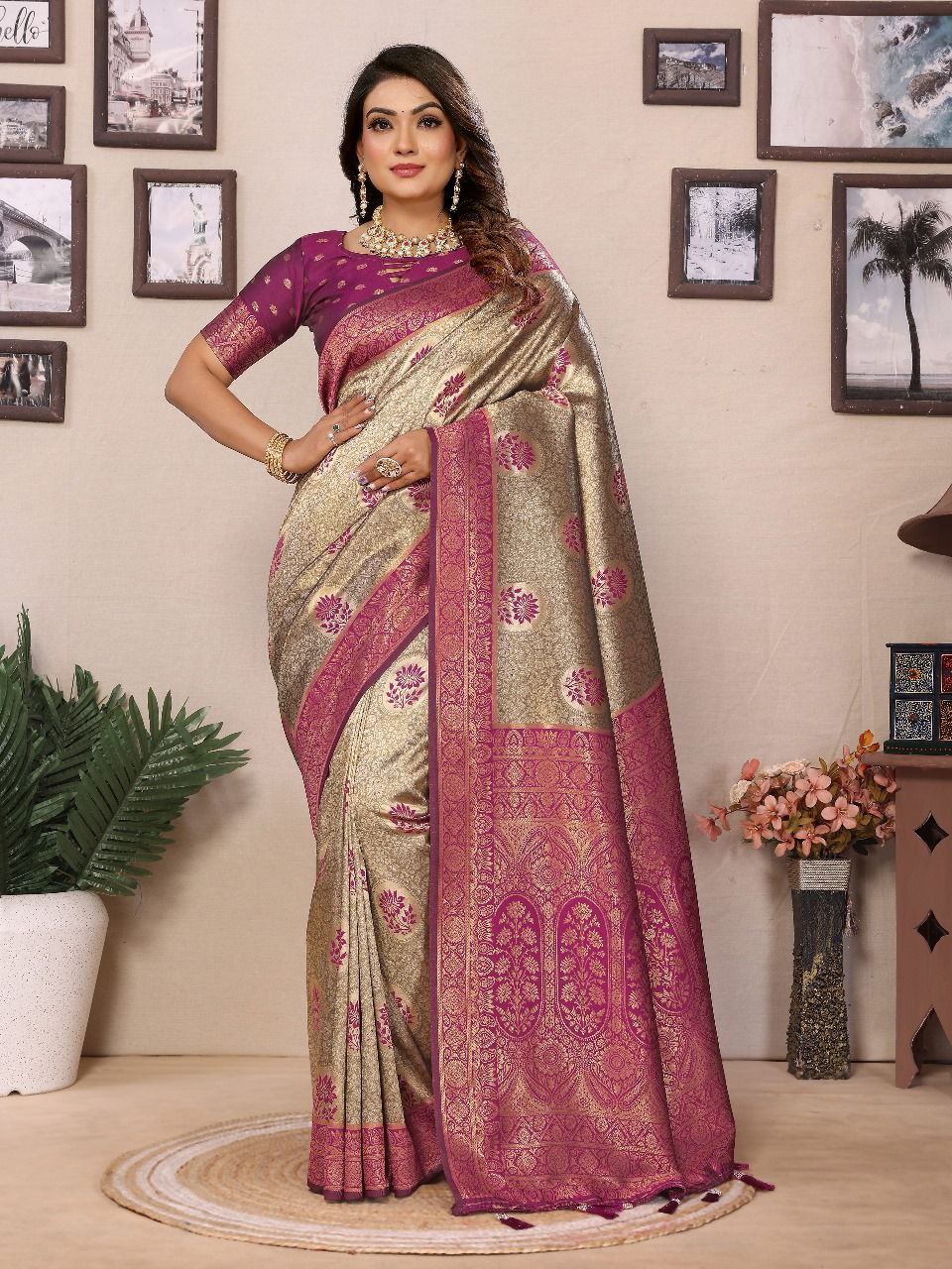 Handloom Tissue Silk Saree For Wedding
