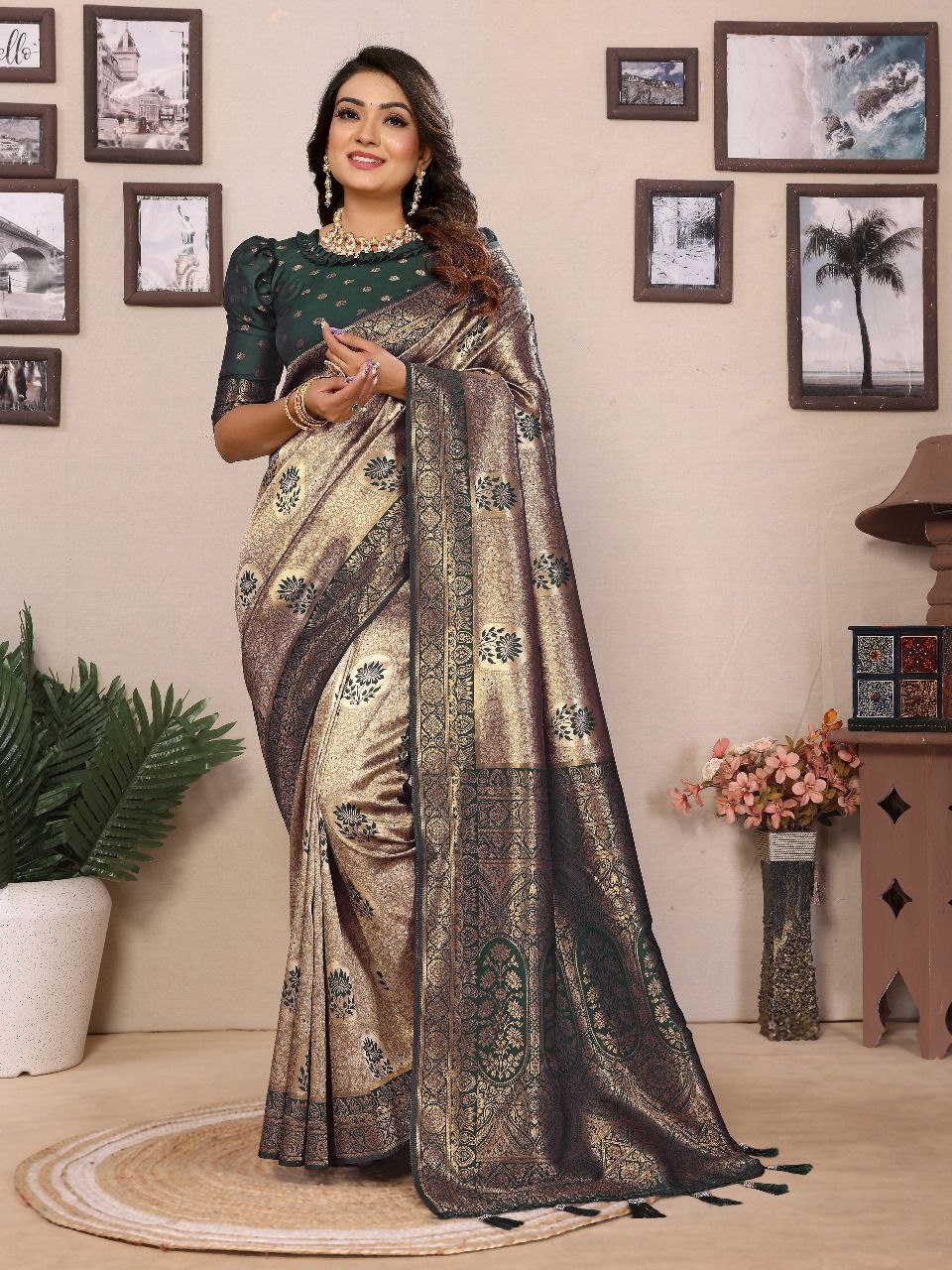 Handloom Tissue Silk Saree For Wedding