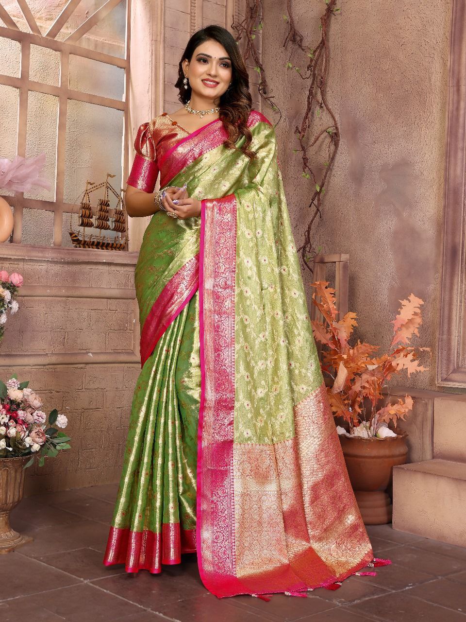 Handloom Tissue Silk Saree For Wedding