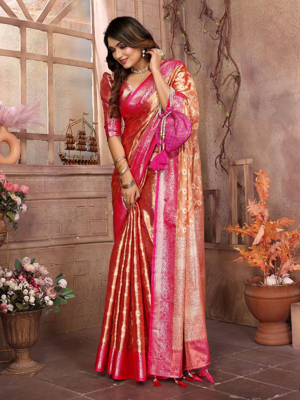 Handloom Tissue Silk Saree For Wedding