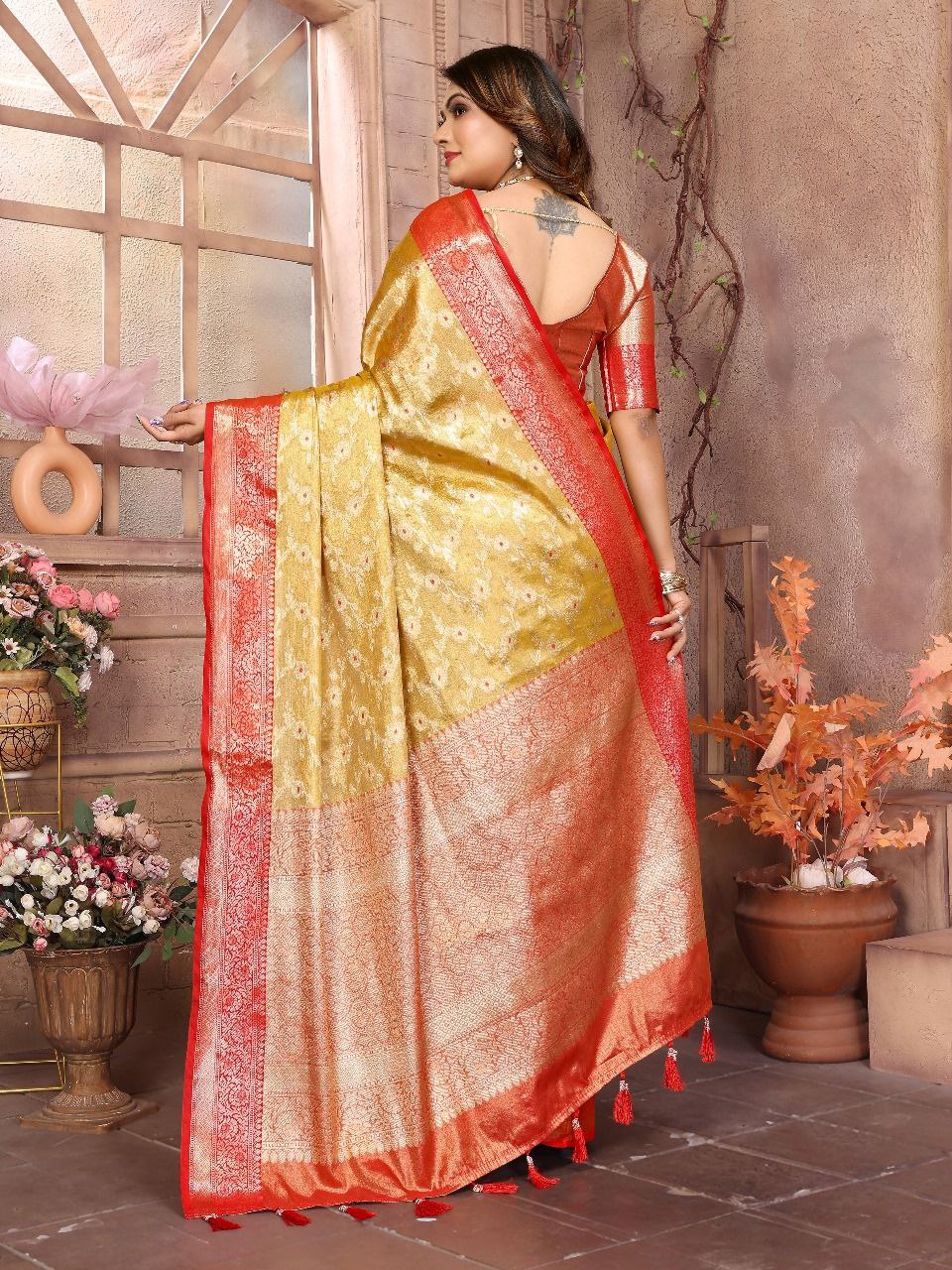 Handloom Tissue Silk Saree For Wedding