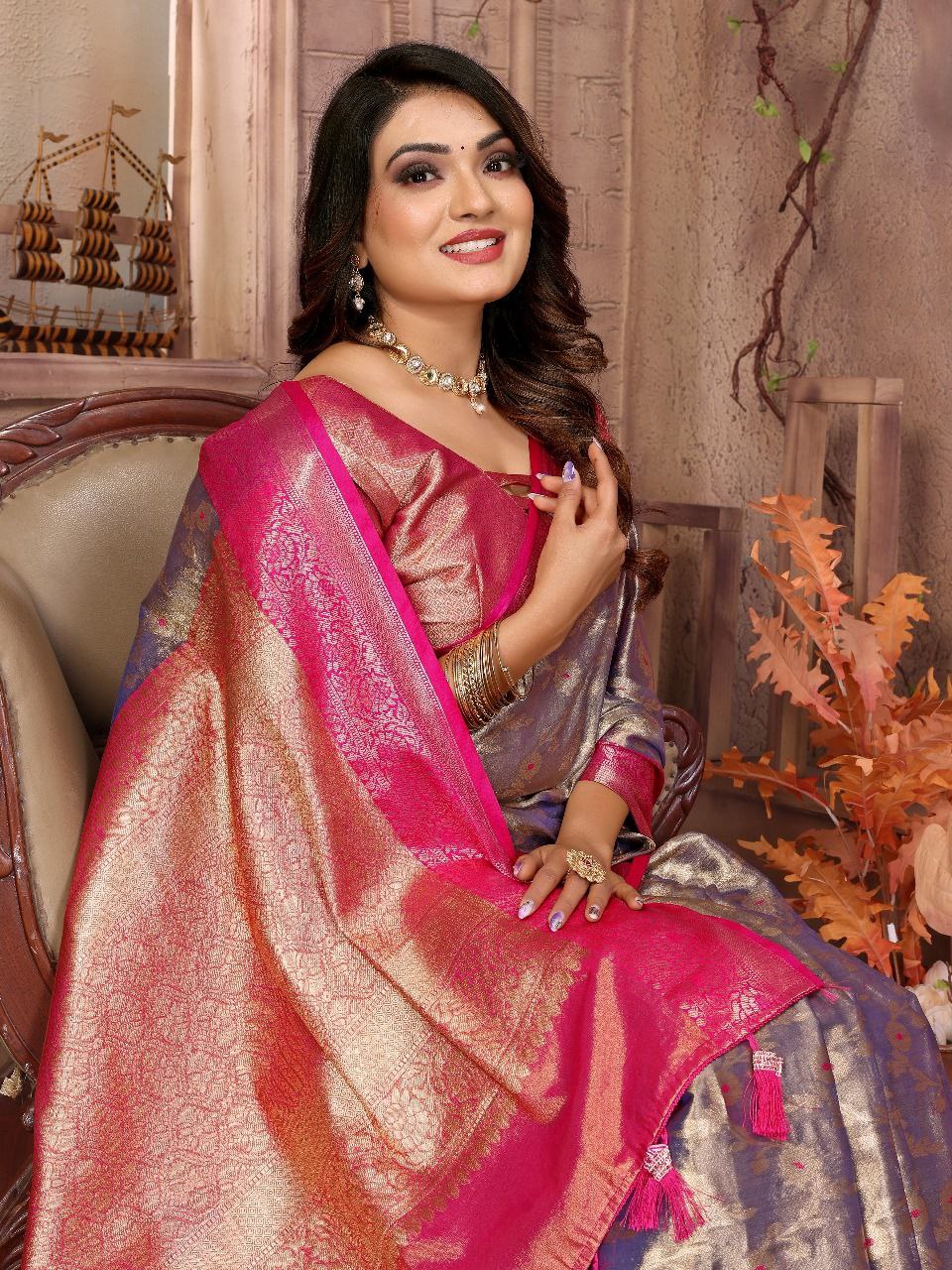 Handloom Tissue Silk Saree For Wedding