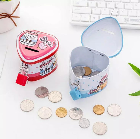 WS160.54Cute Cartoon Piggi Bank Safe Money Box With Lock Key